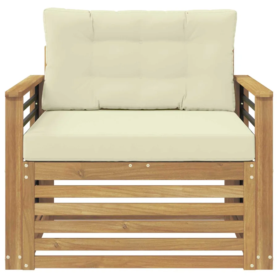 Canapé d’extérieur Polyester Blanc - 3