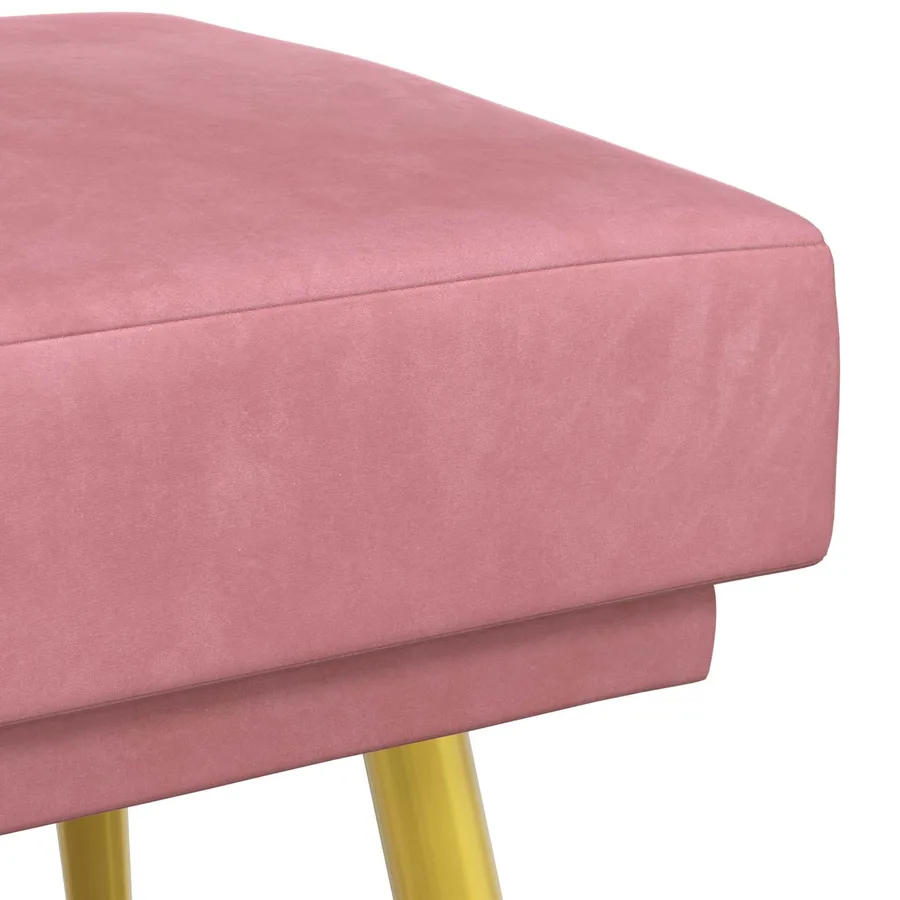Banc à double couche Rose 120 x 45 x 46 cm Velours - 6