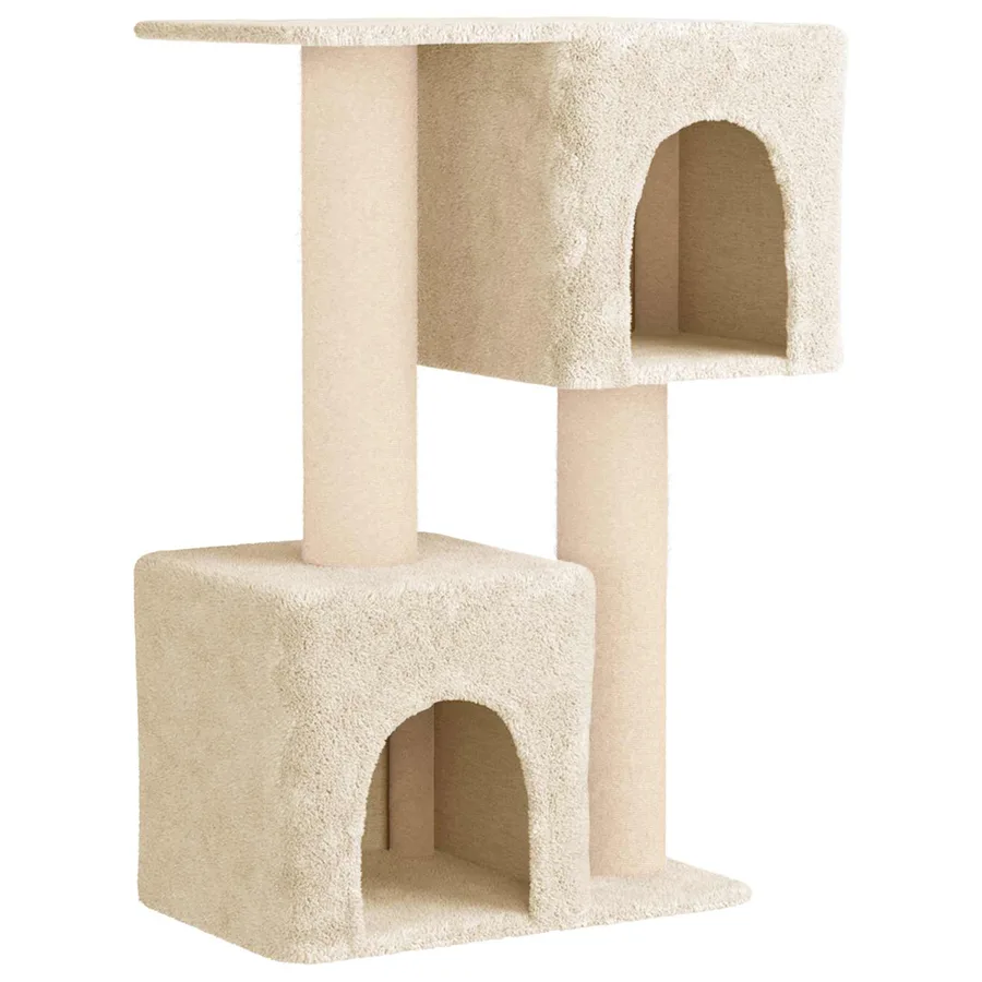 Arbre à chat avec poteaux à griffer en sisal Crème 114 cm - 2
