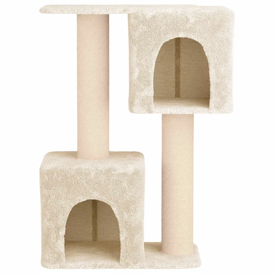 Arbre à chat avec poteaux à griffer en sisal Crème 114 cm - 4