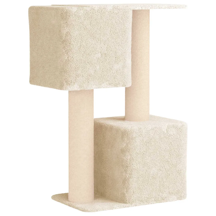 Arbre à chat avec poteaux à griffer en sisal Crème 114 cm - 6