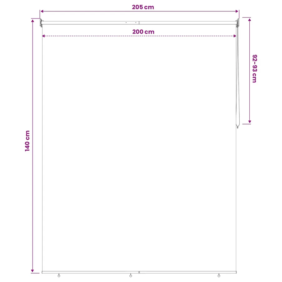 Store roulant extérieur protection UV Gris clair Polyester - 12