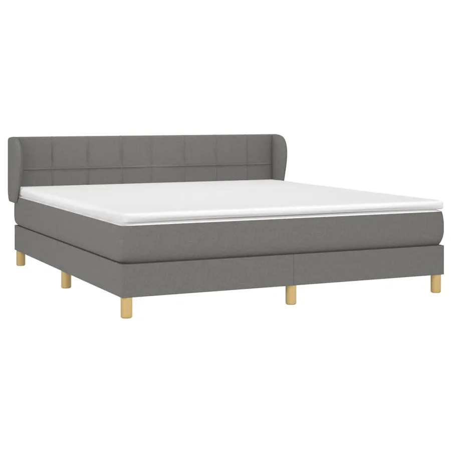 Sommier à lattes de lit avec matelas Gris foncé 160x200cm Tissu - 3