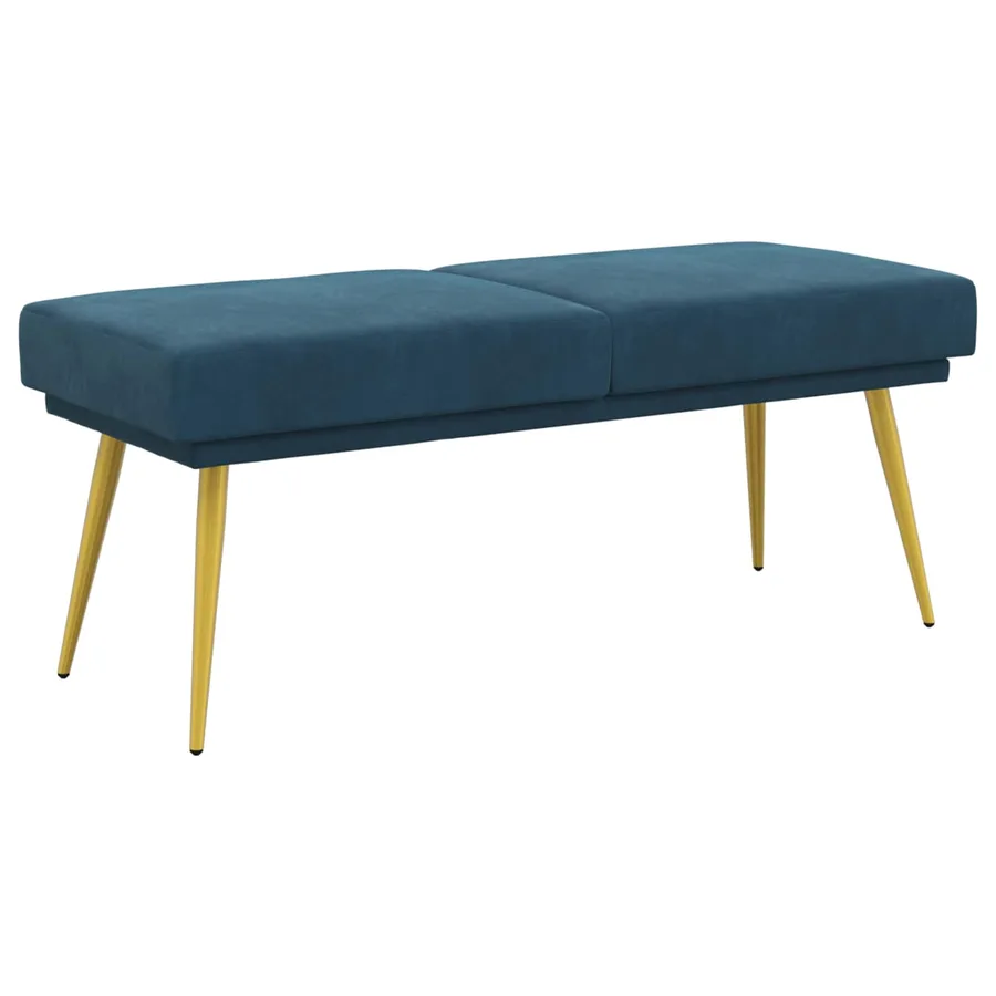 Banc à double couche Bleu 120 x 45 x 46 cm Velours - 2