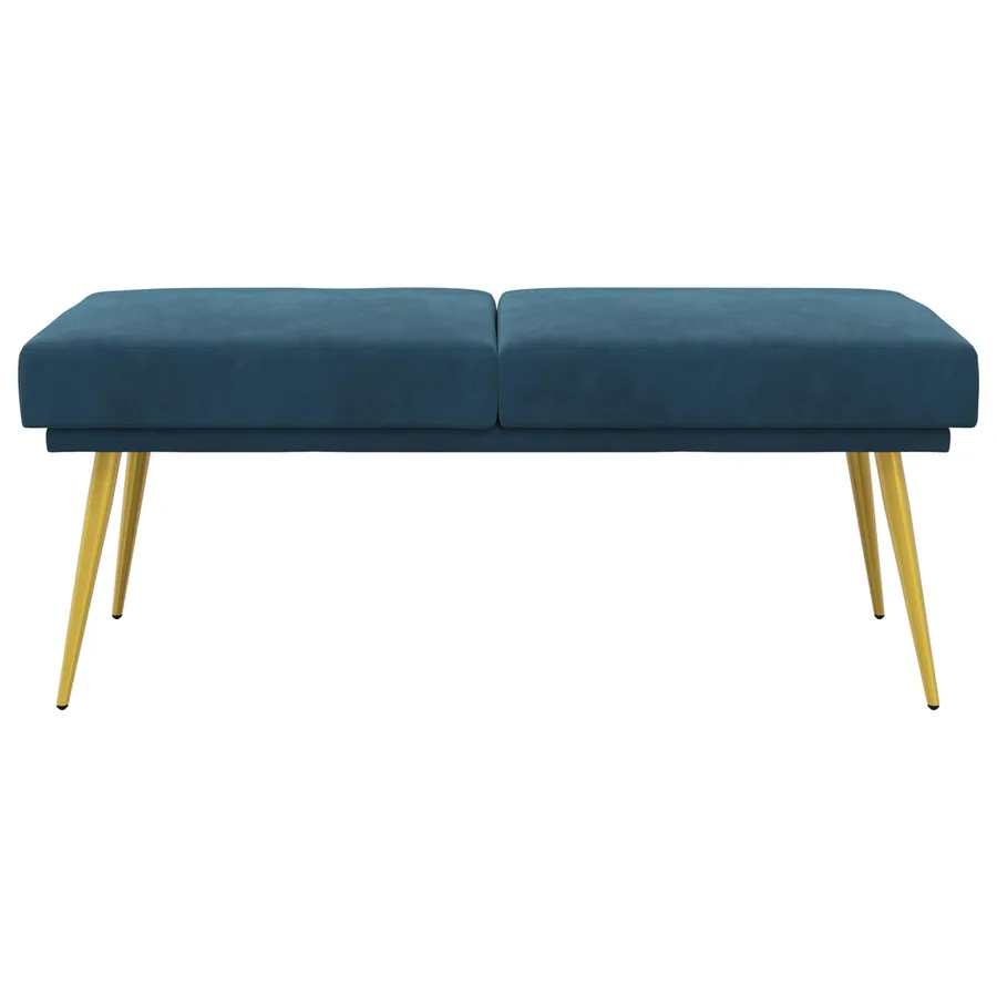 Banc à double couche Bleu 120 x 45 x 46 cm Velours - 5