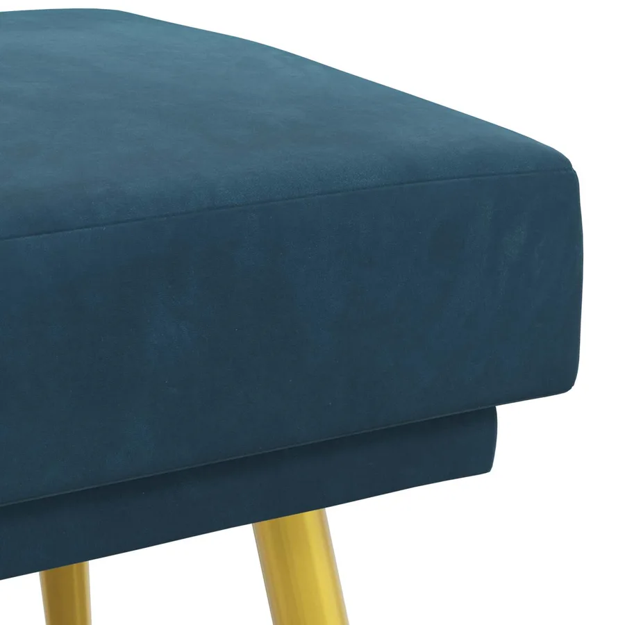 Banc à double couche Bleu 120 x 45 x 46 cm Velours - 6