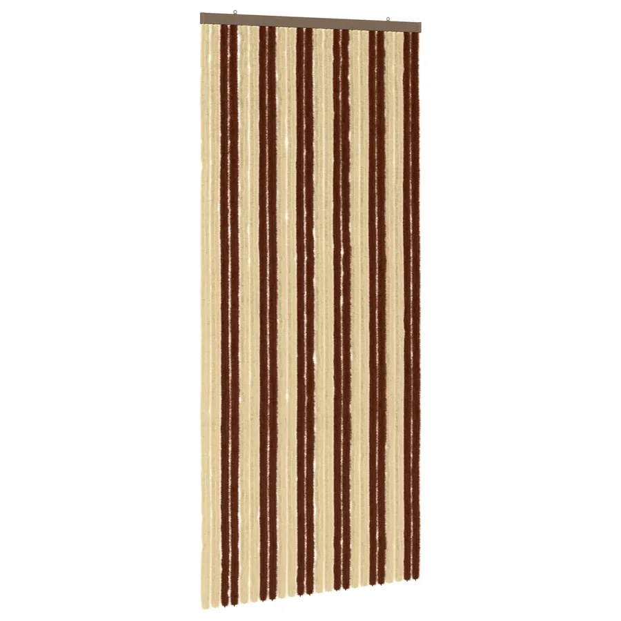 Rideau anti-insectes en chenille Marron et beige 100 x 230 cm - 2