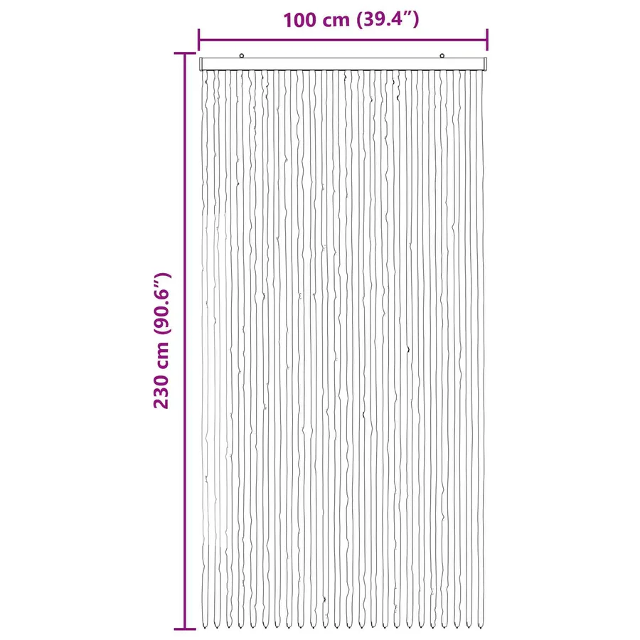 Rideau anti-insectes en chenille Marron et beige 100 x 230 cm - 6