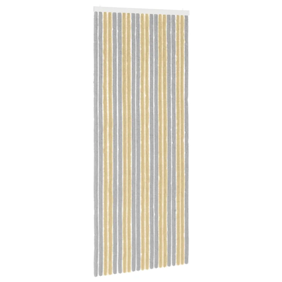 Rideau anti-insectes en chenille Gris et Beige 90 x 220 cm - 2