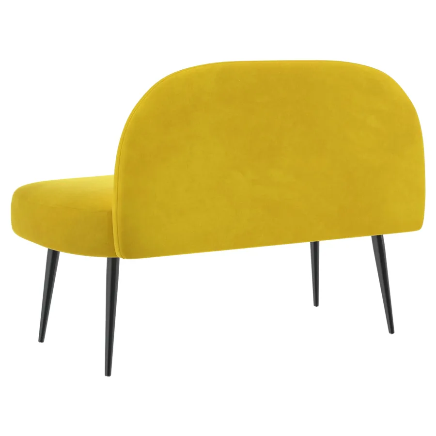 Banc rembourré avec dossier Jaune 110 x 60 x 76 cm Velours - 4