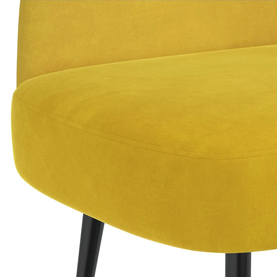 Banc rembourré avec dossier Jaune 110 x 60 x 76 cm Velours - 5