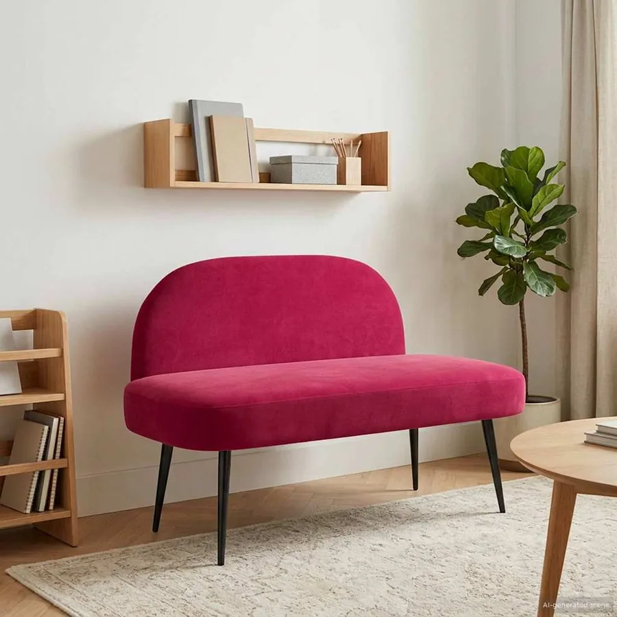 Banc rembourré avec dossier Bordeaux 110 x 60 x 76 cm Velours