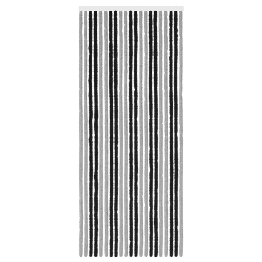 Rideau anti-insectes en chenille Gris et Noir 90 x 220 cm - 3