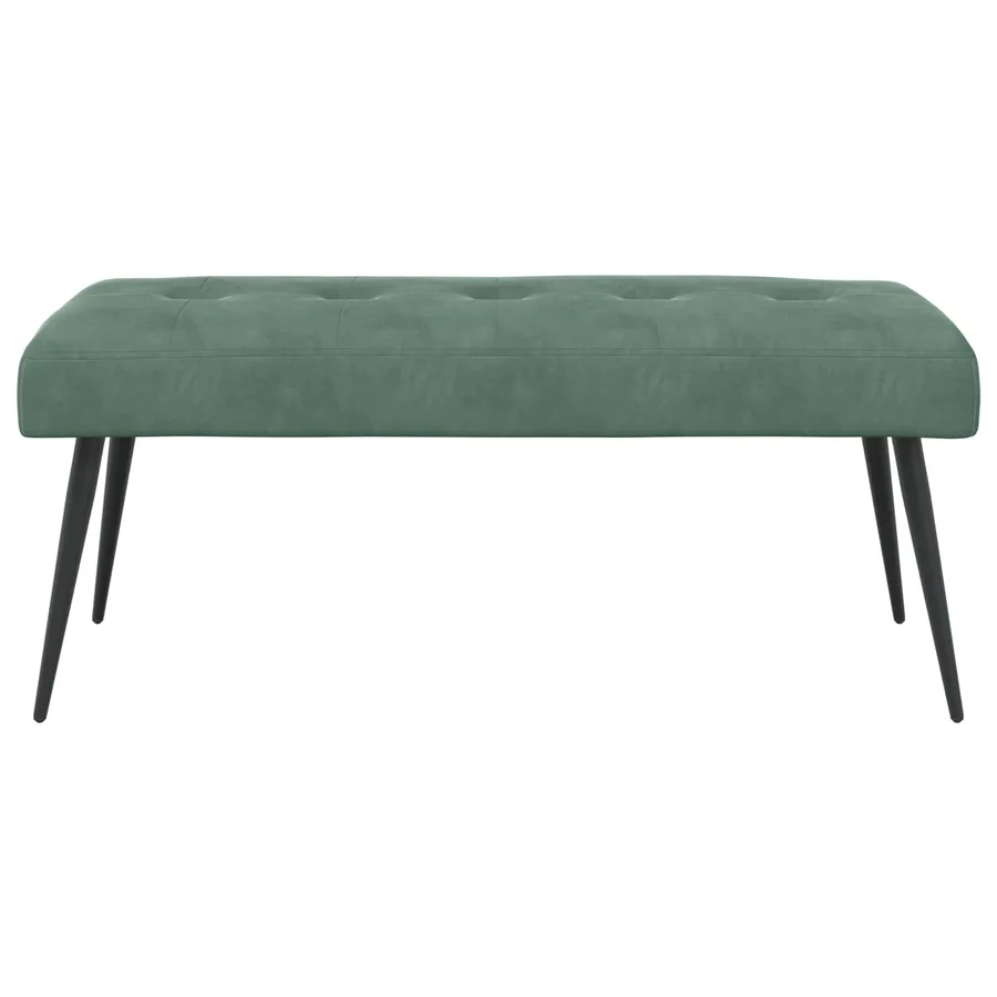 Banc avec capitonnage bouton Vert Mer 110 x 40 x 46 cm Velours - 5