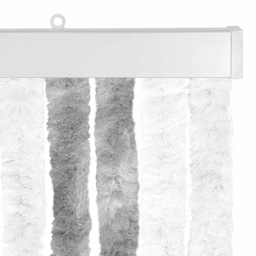 Rideau anti-insectes en chenille Gris et blanc 100 x 220 cm - 4
