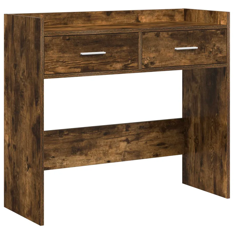 Table console Chêne fumé 90 x 35 x 80 cm Bois d'ingénierie - 2
