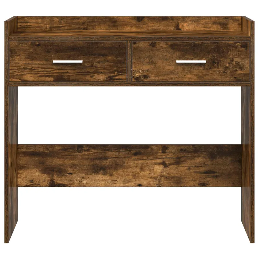 Table console Chêne fumé 90 x 35 x 80 cm Bois d'ingénierie - 5