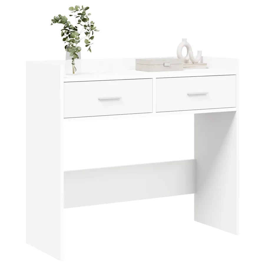 Table console Blanc 90 x 35 x 80 cm Bois d'ingénierie - 3