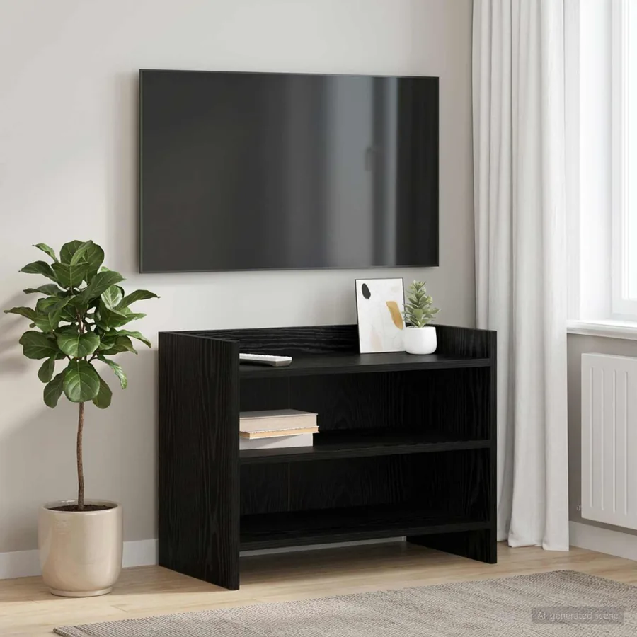 Meuble TV 60 x 33 x 47 cm Chêne noir Bois d'ingénierie