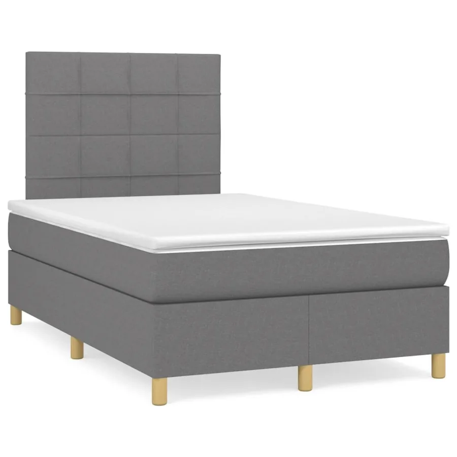 Sommier à lattes de lit avec matelas Gris foncé 120x200cm Tissu - 2