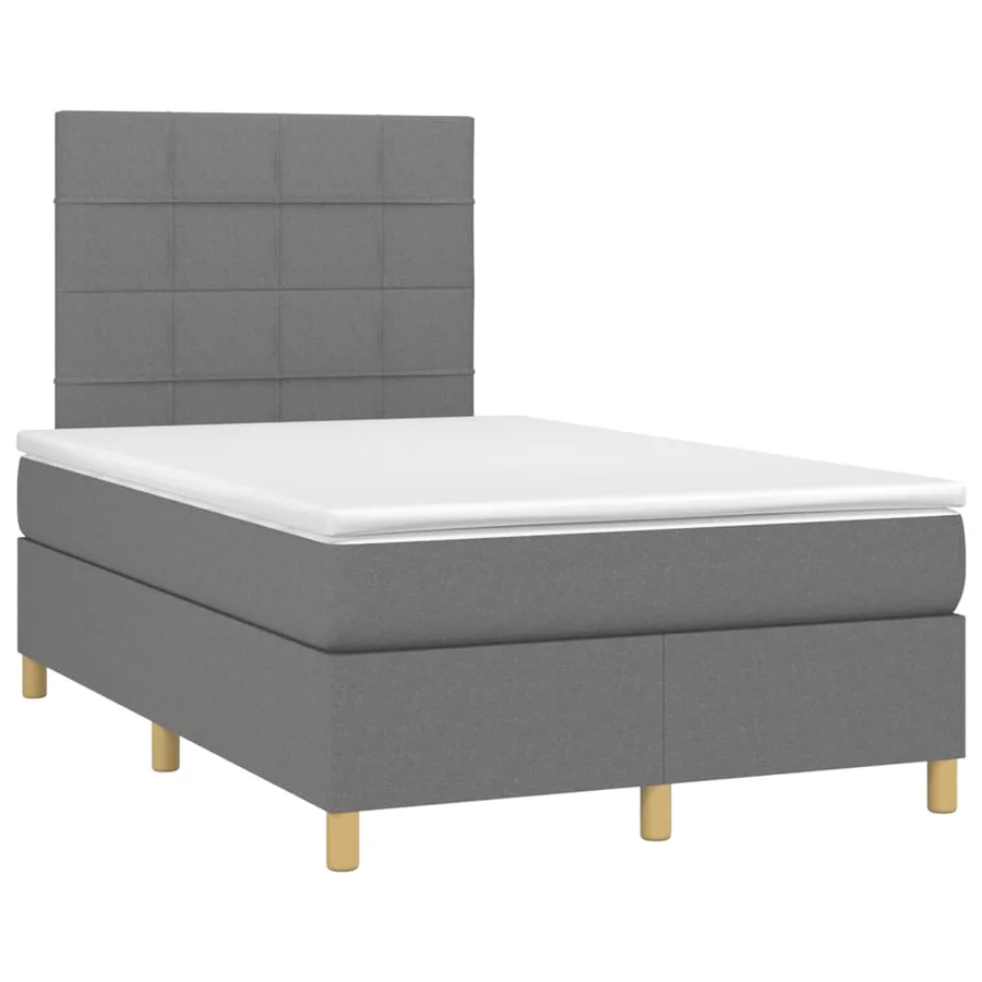 Sommier à lattes de lit avec matelas Gris foncé 120x200cm Tissu - 3