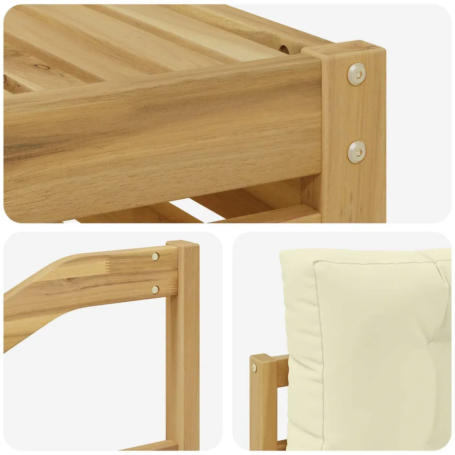 Ensemble de canapés d'extérieur 7 pc Blanc et crème Polyester - 5