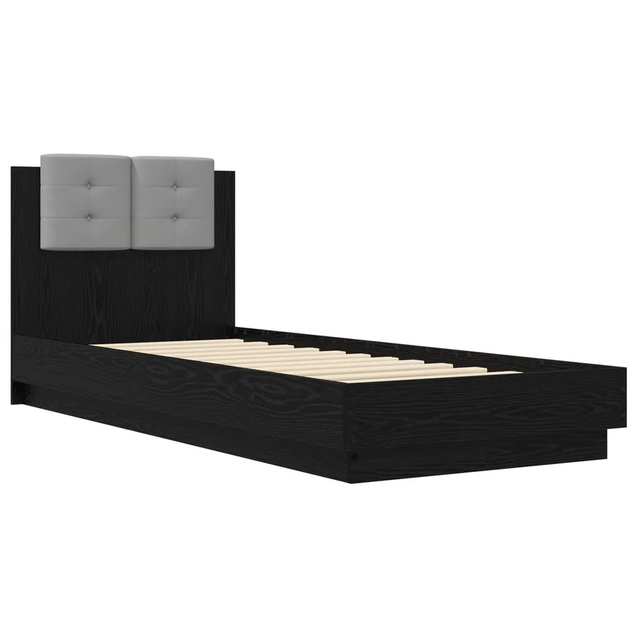 Cadre de lit avec tête de lit Chêne noir 80 x 200 cm - 2