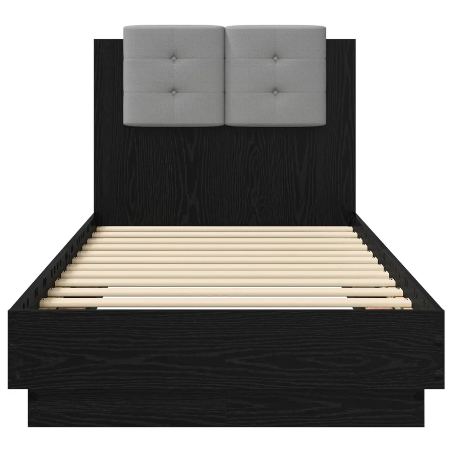 Cadre de lit avec tête de lit Chêne noir 80 x 200 cm - 3