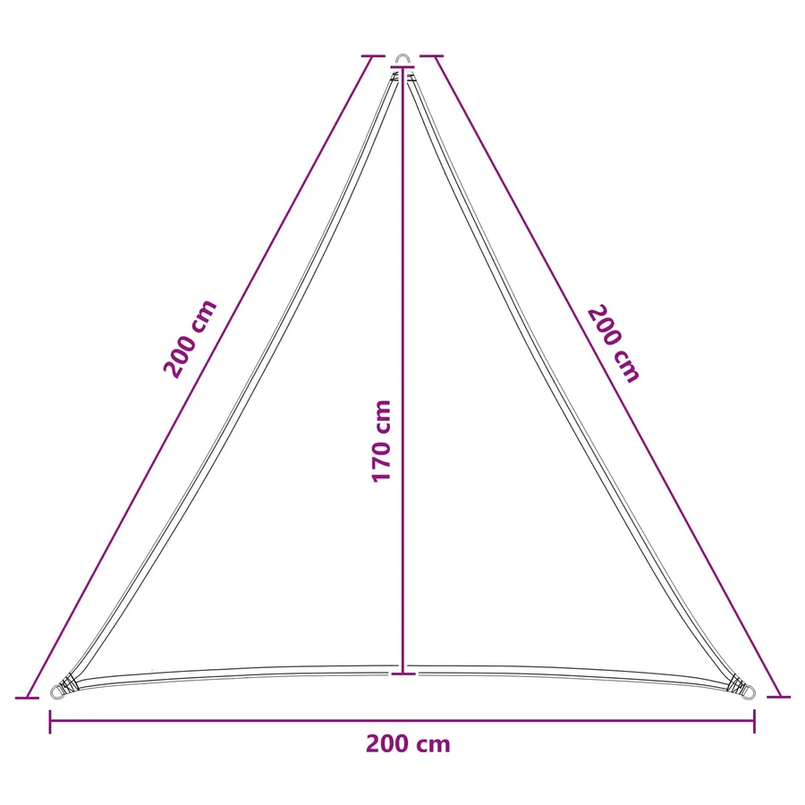 Voile d'ombre Gris clair et blanc 2 x 2 x 2 m HDPE - 8