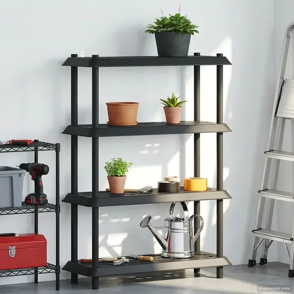 Unité de rangement 4 niveaux 100 x 40 x 136,5 cm PP Anthracite