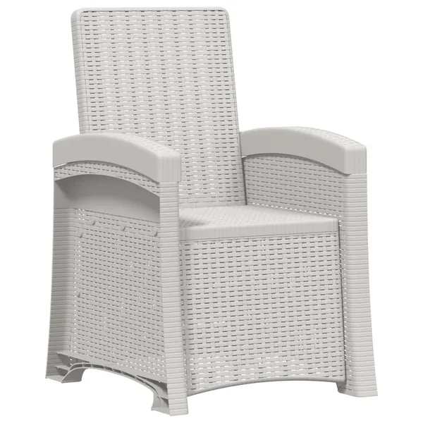 Chaise de jardin inclinable imitant le rotin Blanc PP