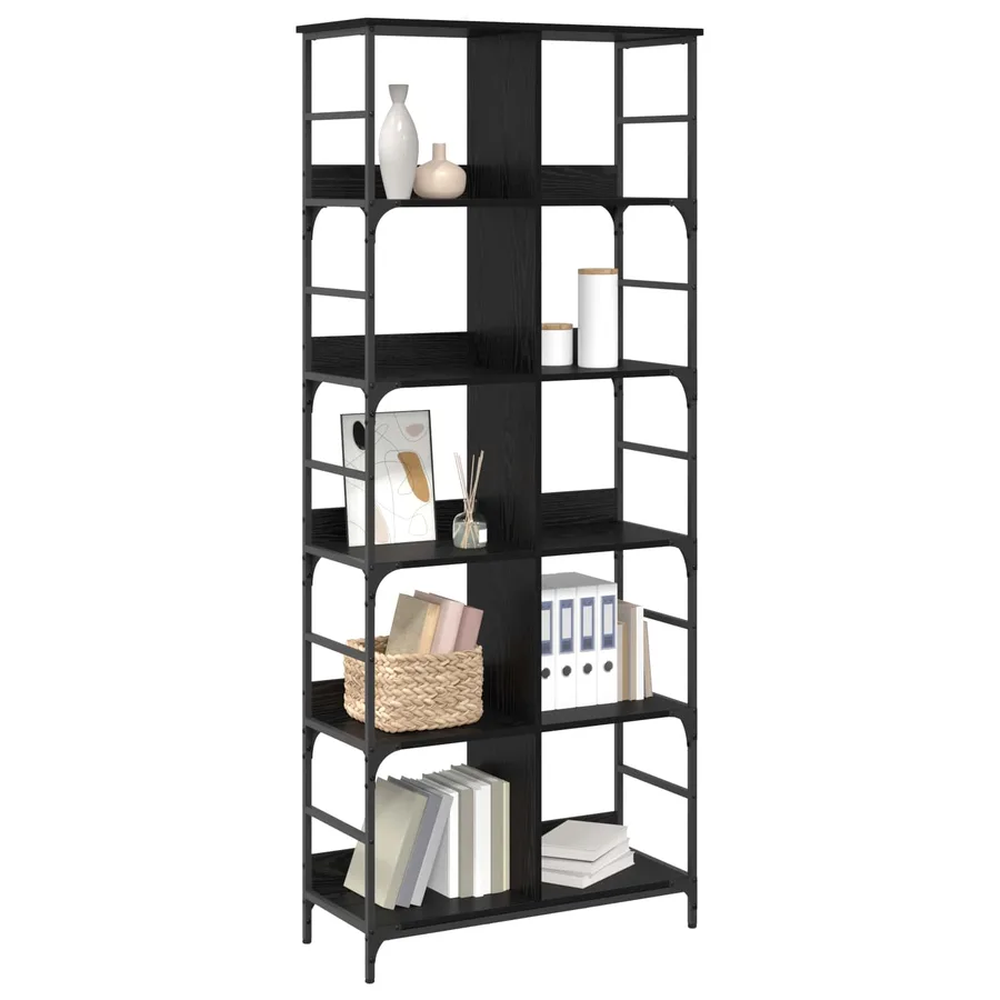 Étagère Chêne noir 78,5 x 33 x 188,5 cm métal PB - 2