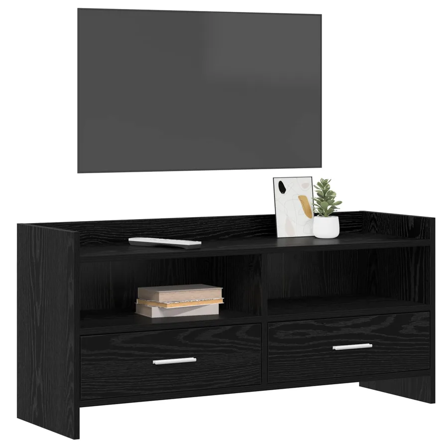 Meuble TV 100 x 33 x 47 cm Chêne noir Bois d'ingénierie - 3