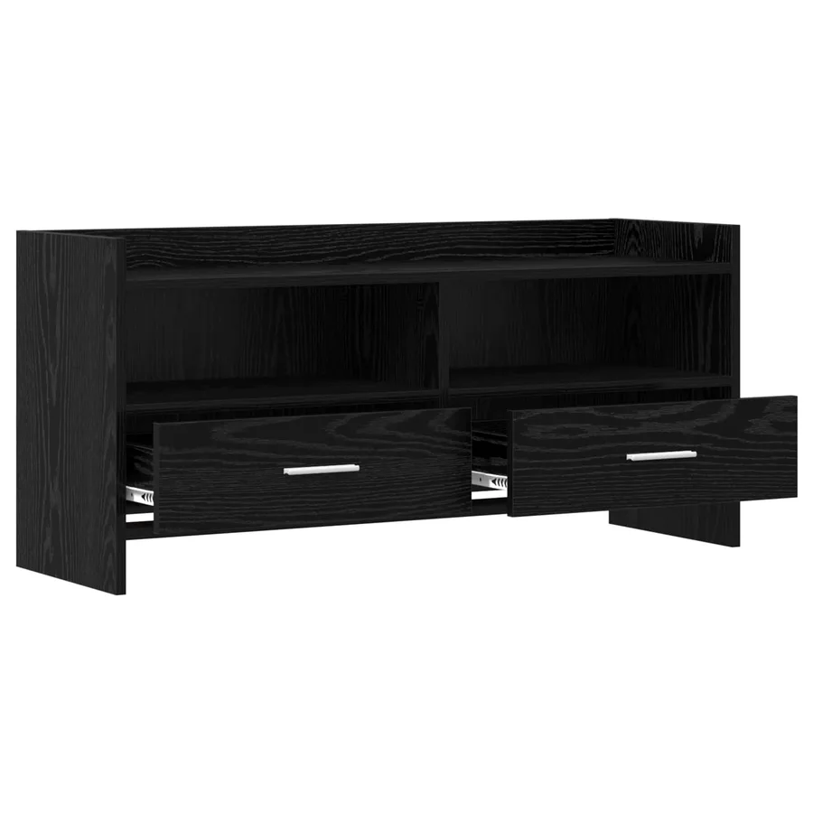 Meuble TV 100 x 33 x 47 cm Chêne noir Bois d'ingénierie - 4