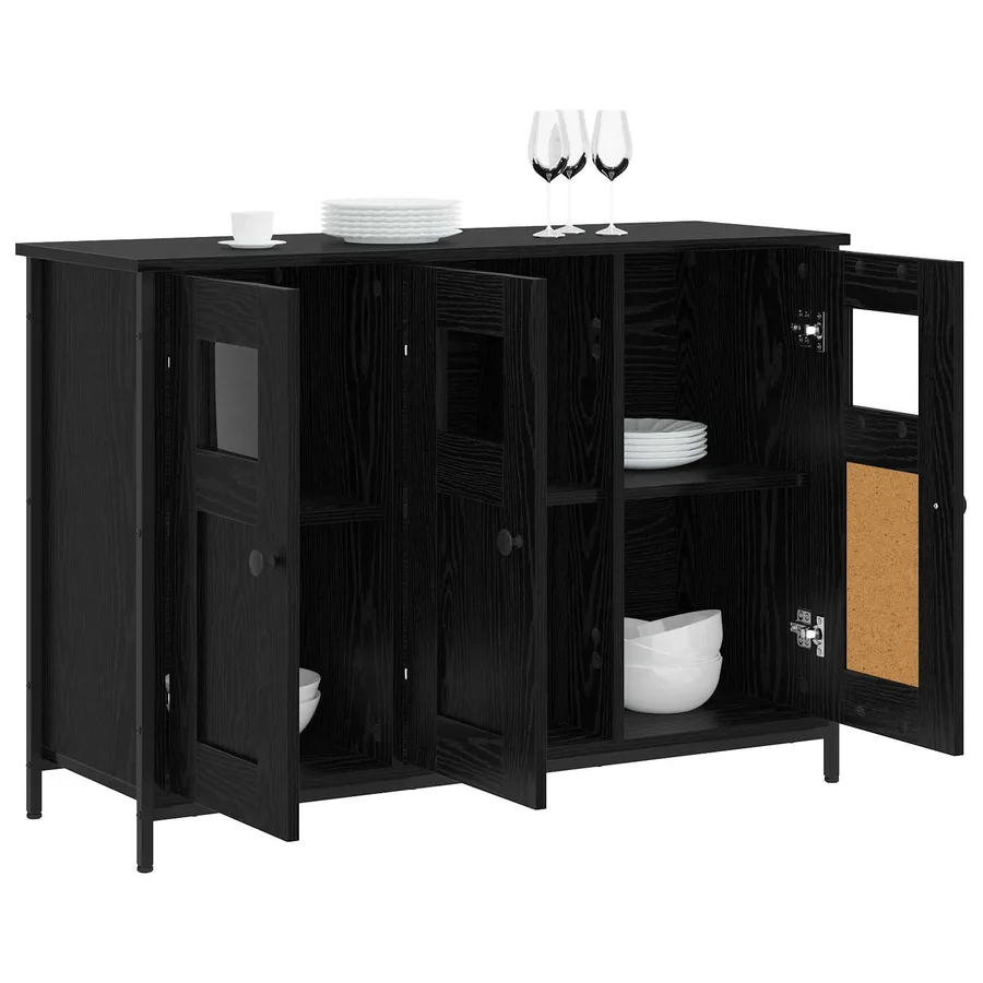 Buffet Chêne noir 100 x 35 x 70 cm Bois d'ingénierie - 2