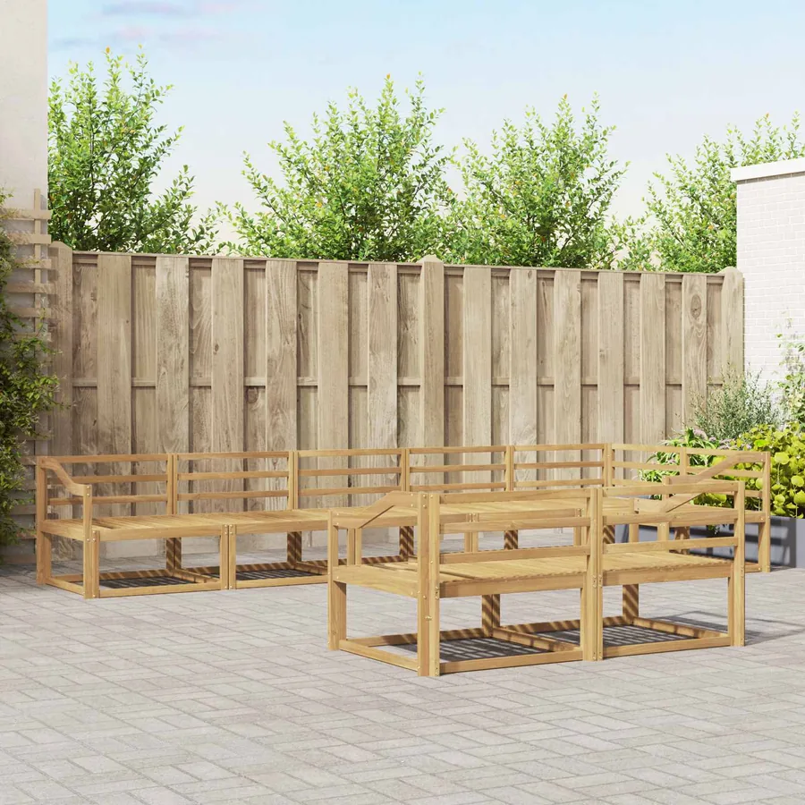 Ensemble de canapés d'extérieur 8 pc Blanc Bois d'Acacia Massif