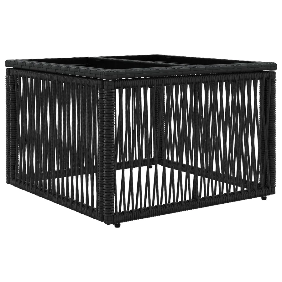 Ensemble de canapé de jardin 7 pcs Noir polyrotin - 7