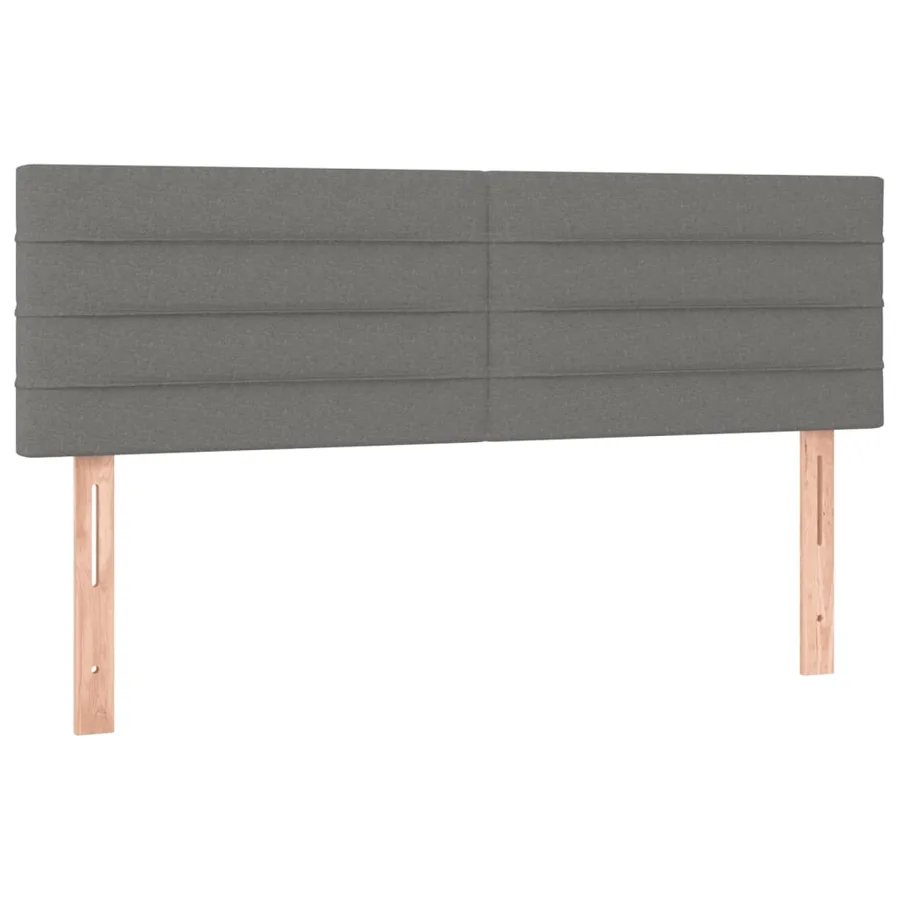 Sommier à lattes de lit avec matelas Gris foncé 140x190cm Tissu - 6