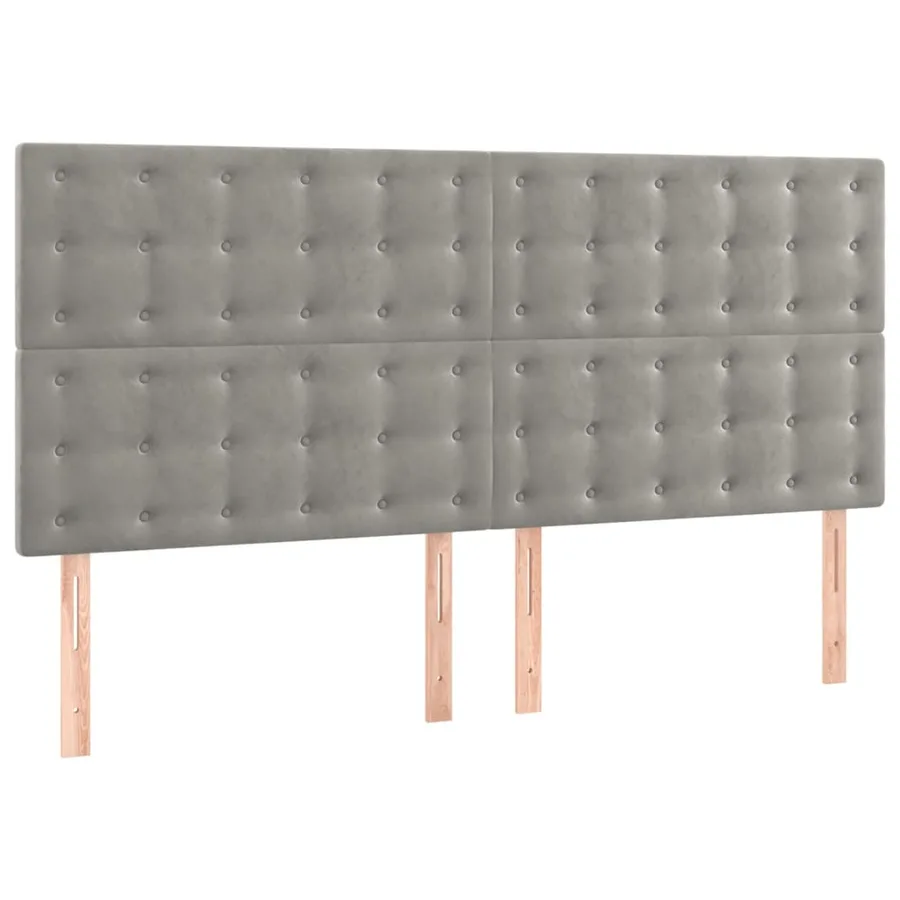 Sommier à lattes de lit et matelas Gris clair 160x200cm Velours - 5