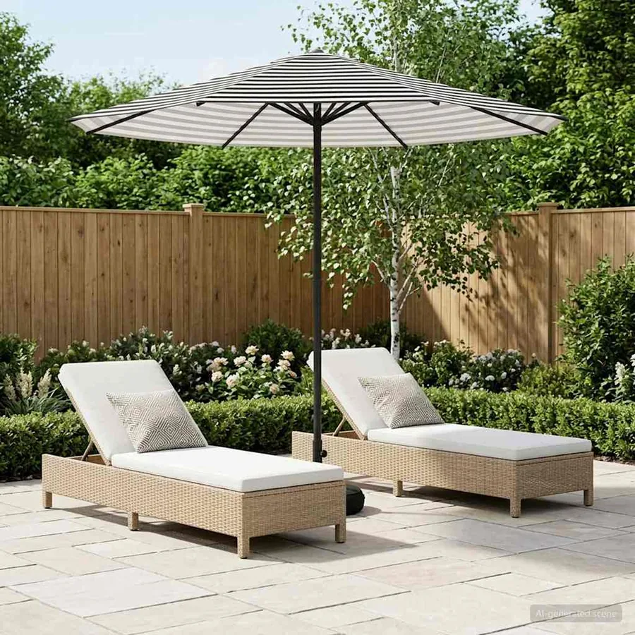 Parasol de jardin avec base 230 x 230 cm Polyester