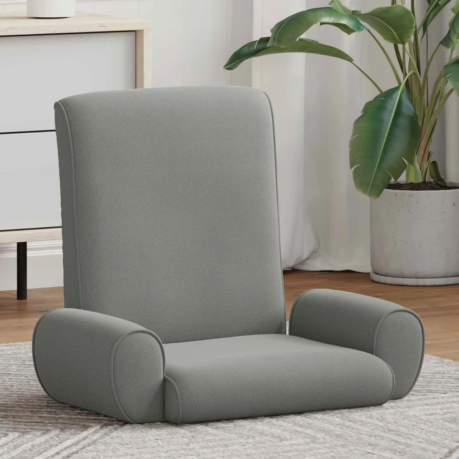 Fauteuil de sol ajustable Gris foncé Velours grainé - 3