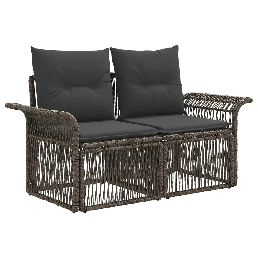 Ensemble de canapé de jardin 5 pcs Gris polyrotin - 5