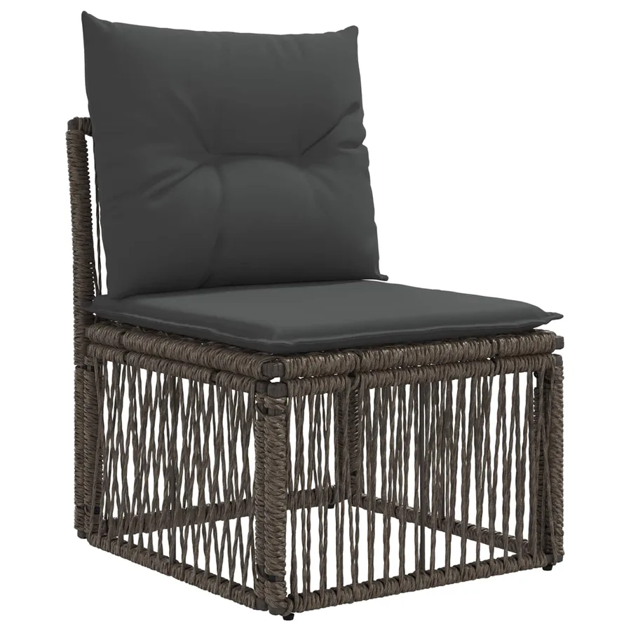 Ensemble de canapé de jardin 5 pcs Gris polyrotin - 3