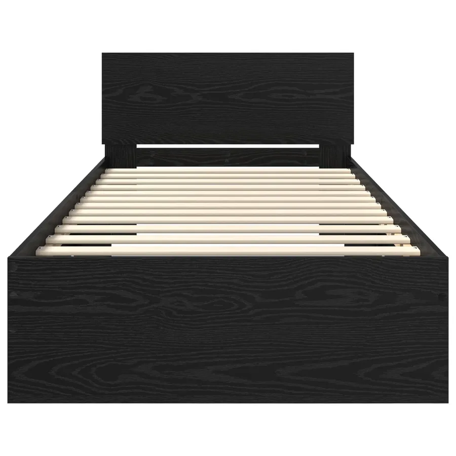 Cadre de lit avec LED Chêne noir 80 x 200 cm Bois d'ingénierie - 5