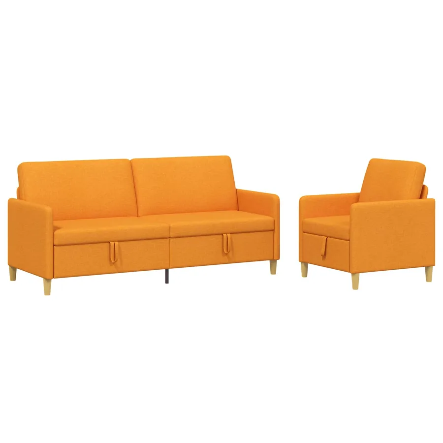 Canapé avec rangement 2 pcs Jaune foncé Polyester - 2