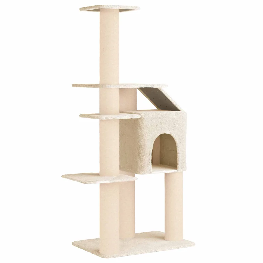 Arbre à chat avec poteaux à griffer en sisal Crème 183 cm - 2