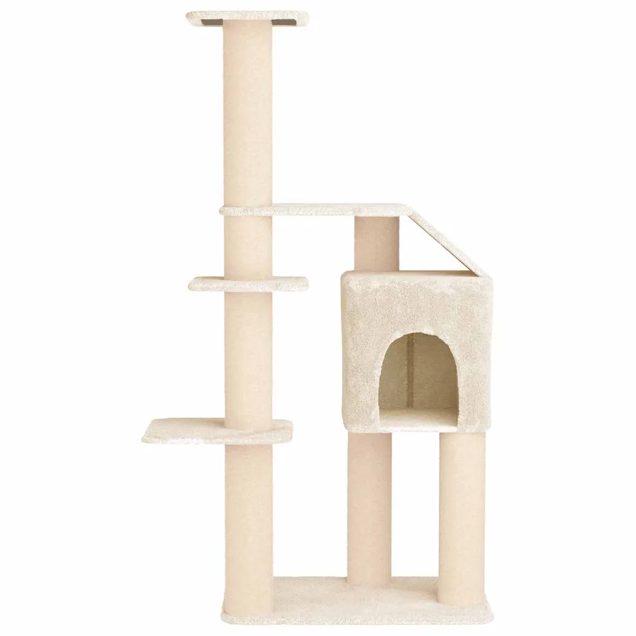 Arbre à chat avec poteaux à griffer en sisal Crème 183 cm - 4