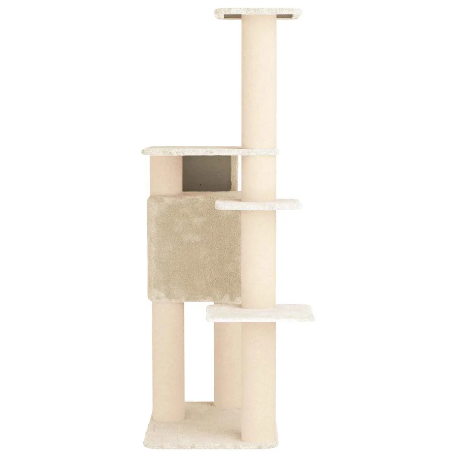 Arbre à chat avec poteaux à griffer en sisal Crème 183 cm - 5