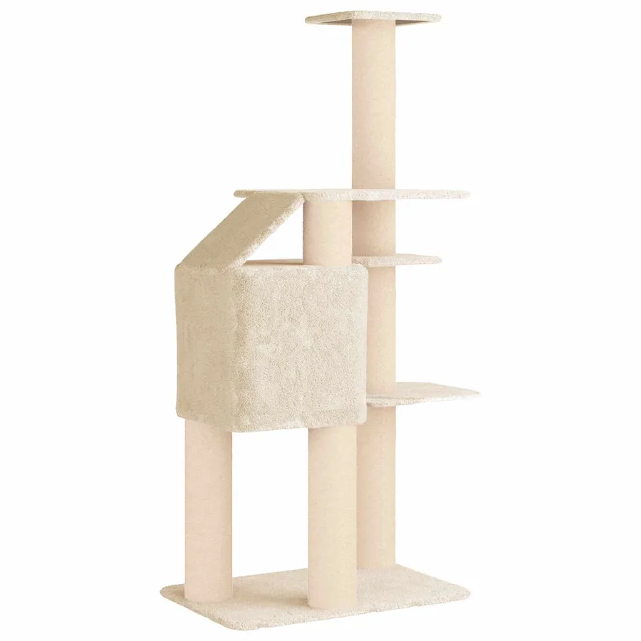 Arbre à chat avec poteaux à griffer en sisal Crème 183 cm - 6
