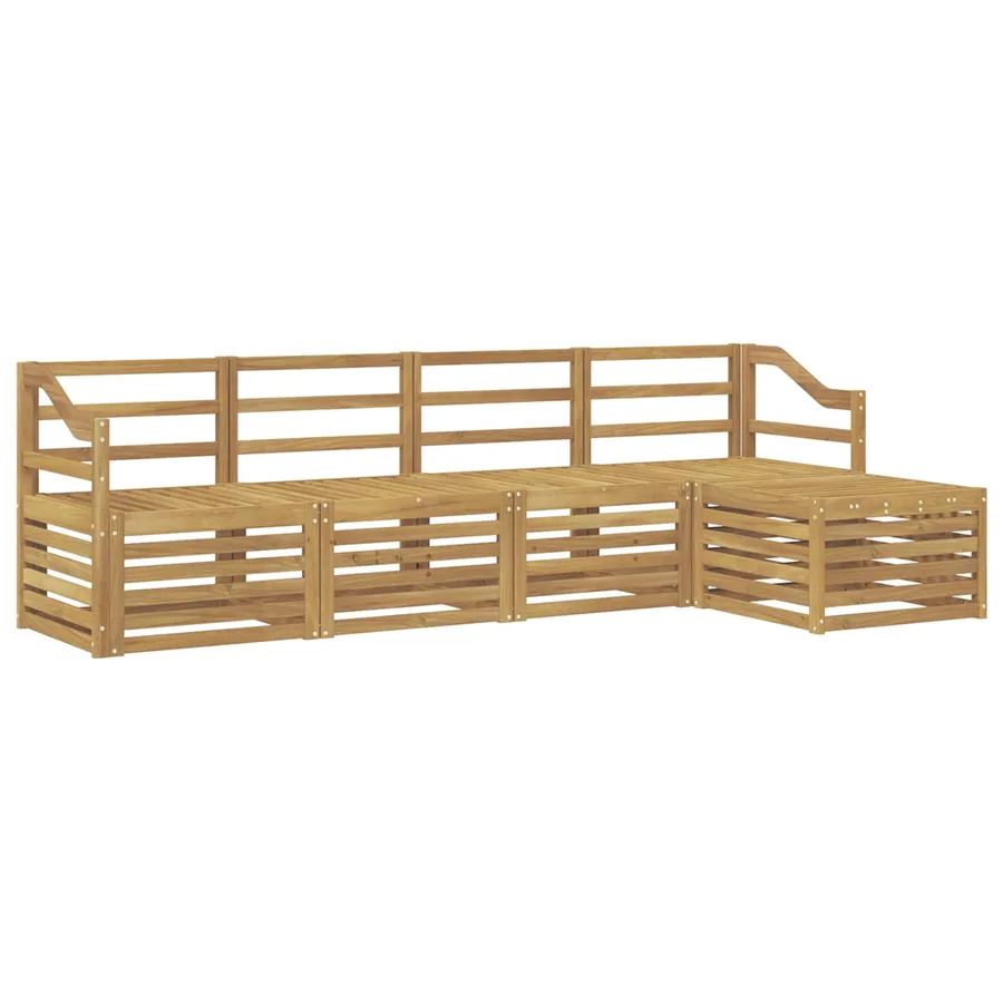 Ensemble de canapés d'extérieur 5 pcs Blanc - 2